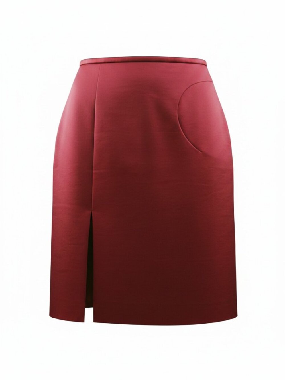 COS Structured knee-length pencil skirt with zip slit Red Office Siren Career